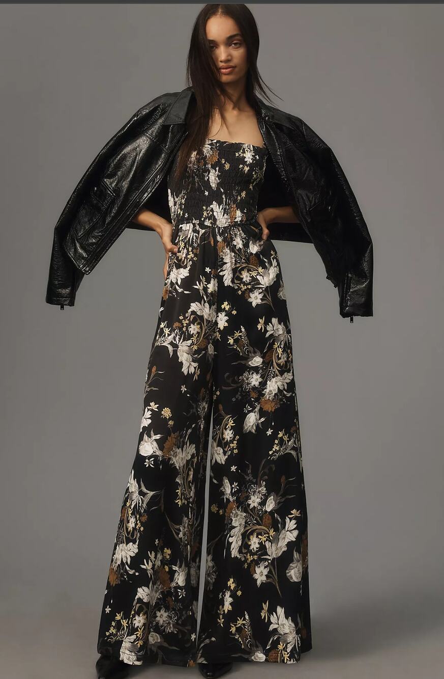 NWT Anthropologie Pilcro Floral Smocked Multi-Color Jumpsuit - Size XSP